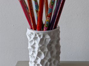 Printable Pencil Holder With Voronoi Bump Texture Modèles 3D en vedette