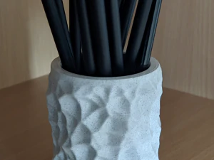 Printable Pencil Holder With Voronoi Bump Texture 3D Print Model