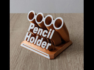 Printable Sweeping Text Plate With Pen Holder 3D-Druckmodell