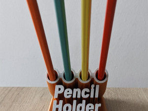 Printable Sweeping Text Plate With Pen Holder 3D Print Model
