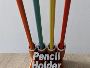 Printable Sweeping Text Plate With Pen Holder 3D Print Model