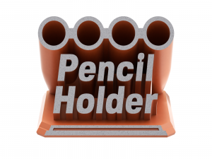 Printable Sweeping Text Plate With Pen Holder 3D Print Model