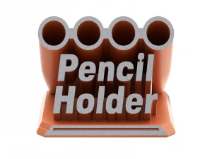 Printable Sweeping Text Plate With Pen Holder 3D Print Model