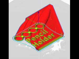 Printable Sweeping Text Plate With Pen Holder 3D Print Model