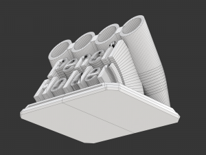 Printable Sweeping Text Plate With Pen Holder 3D Print Model