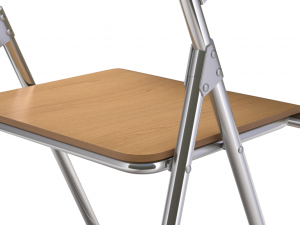 Wooden Student Chair with Desk and Armrest 3D Модель