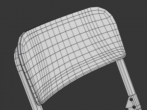 Wooden Student Chair with Desk and Armrest 3D Модель