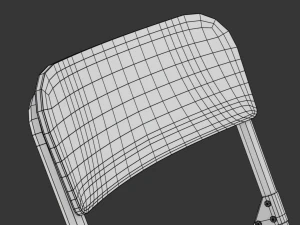 Wooden Student Chair with Desk and Armrest 3D Model