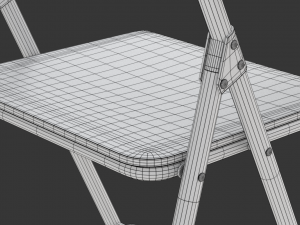 Wooden Student Chair with Desk and Armrest 3D Модель