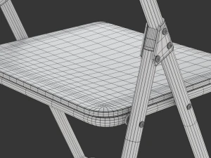 Wooden Student Chair with Desk and Armrest 3D Model