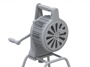 Sirene de inc&ecirc;ndio com manivela Modelo 3D