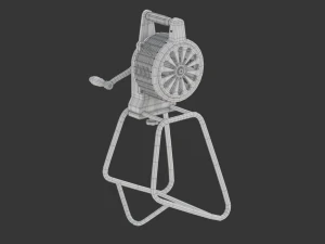 Sirene de inc&ecirc;ndio com manivela Modelo 3D