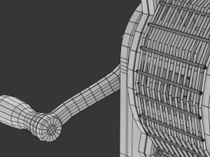 Sirene de inc&ecirc;ndio com manivela Modelo 3D