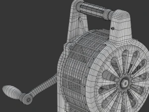 Sirene de inc&ecirc;ndio com manivela Modelo 3D
