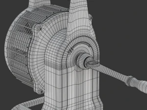 Sirene de inc&ecirc;ndio com manivela Modelo 3D
