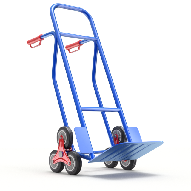 Stair Climbing Hand Truck with Six Wheels 3D Модель .c4d .max .obj .3ds .fbx .stl .blend 