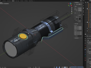 LED Tactical Flashlight 3D Model