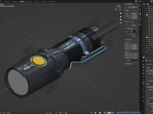 LED Tactical Flashlight 3D Model