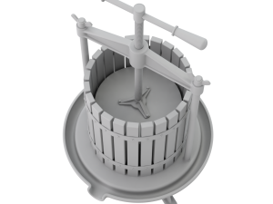 Traditional Green Fruit and Wine Press 3D 모델