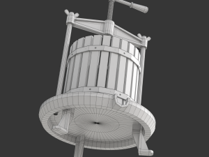 Traditional Green Fruit and Wine Press 3D 모델