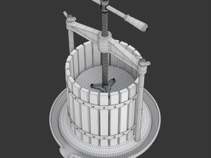 Traditional Green Fruit and Wine Press 3D 모델