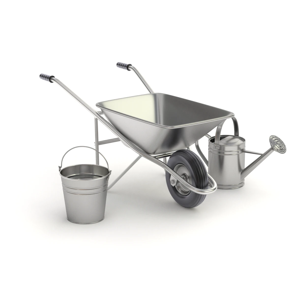 Garden Tools 3D Model .c4d .max .obj .3ds .fbx .stl .blend 