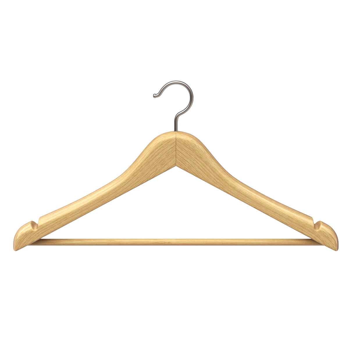 Wooden Clothes Hanger 3D Model .c4d .max .obj .3ds .fbx .stl .blend 