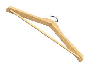 Wooden Clothes Hanger 3D Model