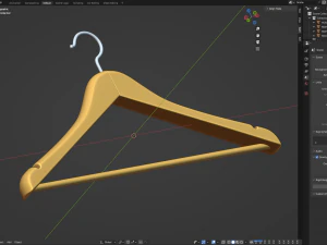 Wooden Clothes Hanger 3D Model