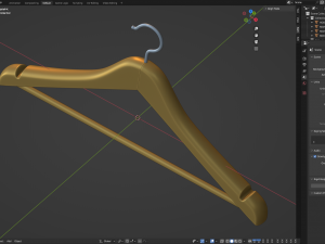 Wooden Clothes Hanger Modello 3D