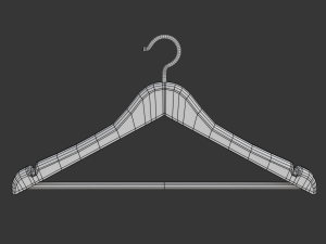 Wooden Clothes Hanger Modello 3D