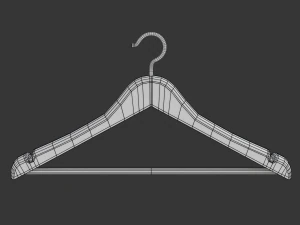 Wooden Clothes Hanger 3D Model