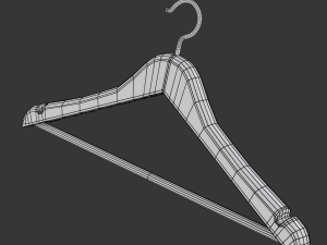 Wooden Clothes Hanger Modello 3D