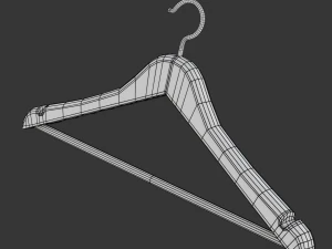 Wooden Clothes Hanger 3D Model