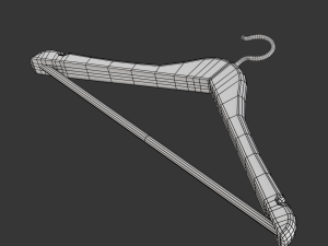 Wooden Clothes Hanger Modello 3D