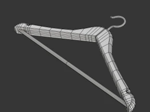 Wooden Clothes Hanger 3D Model