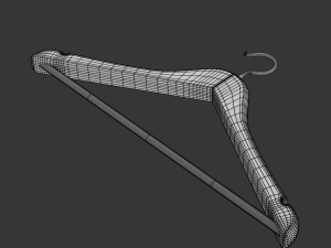 Wooden Clothes Hanger Modello 3D