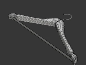 Wooden Clothes Hanger 3D Model
