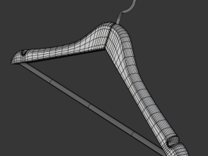 Wooden Clothes Hanger Modello 3D