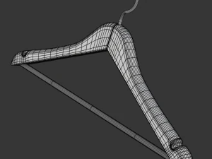 Wooden Clothes Hanger 3D Model