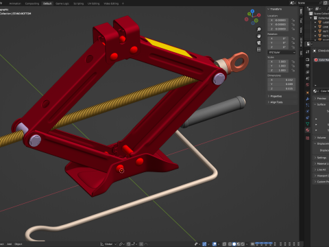 Scissor Jack Car Lifter 3D 模型