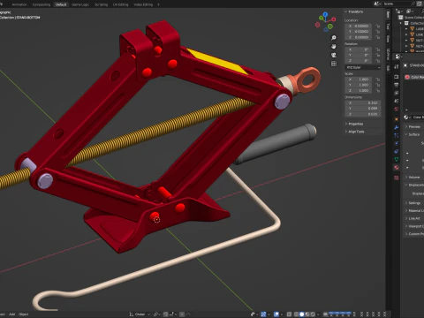 Scissor Jack Car Lifter 3D Model