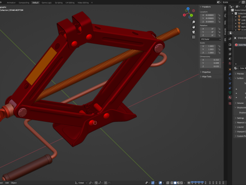 Scissor Jack Car Lifter 3D 模型