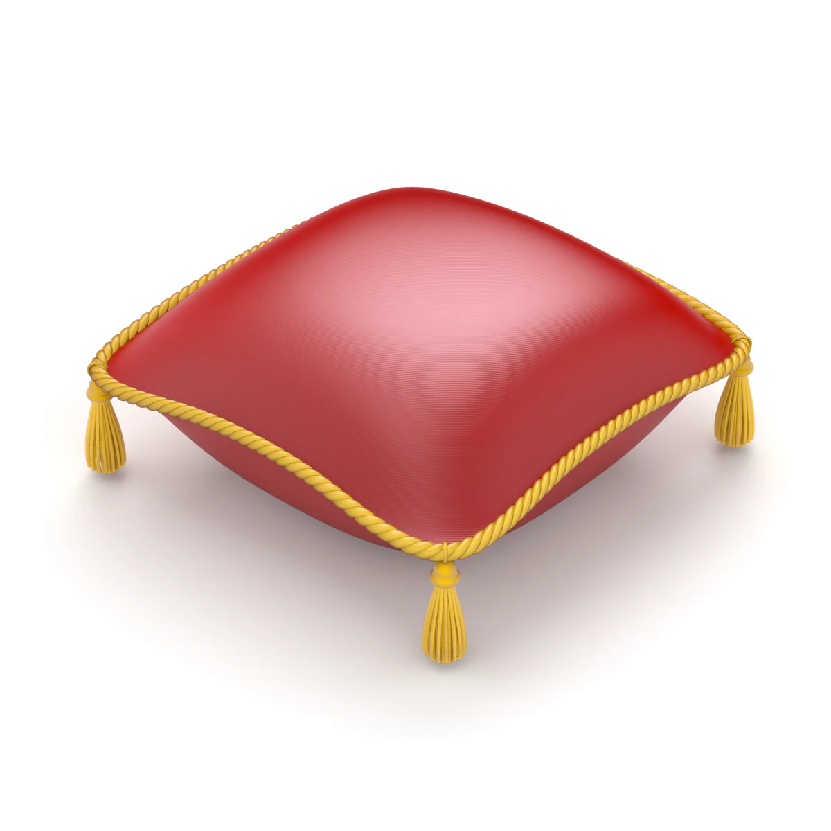 Red Royal Pillow 3D Model .c4d .max .obj .3ds .fbx .stl .blend 