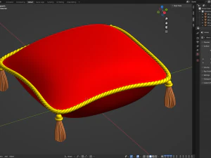 Red Royal Pillow 3D Model
