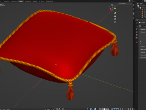 Red Royal Pillow 3D Model