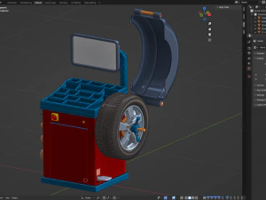 Wheel Balancer With Car Wheel 3D Model