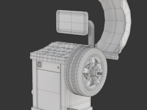 Wheel Balancer With Car Wheel 3D Модель