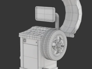 Wheel Balancer With Car Wheel 3D Model