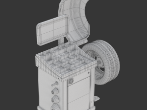 Wheel Balancer With Car Wheel 3D Модель